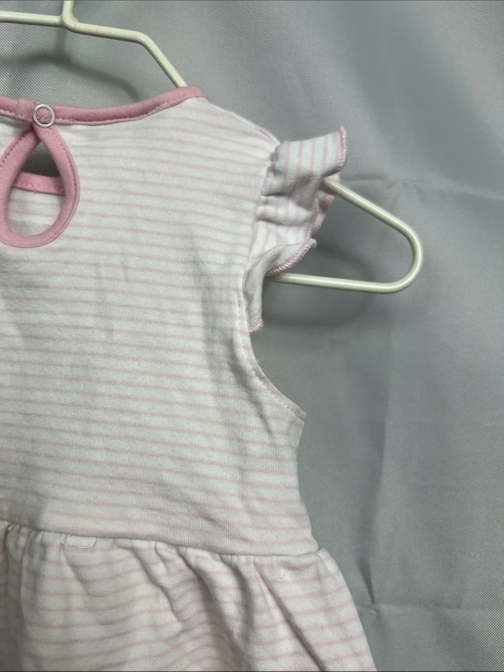 Magnolia Baby pink & white stripe  tiered dress with alligator appliqué 12 Mon